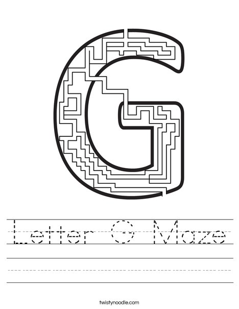 Letter G Maze Worksheet
