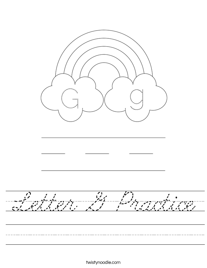 Letter G Practice Worksheet