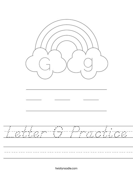 Letter G Practice Worksheet