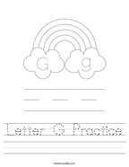 Letter G Practice Handwriting Sheet