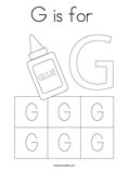 G is for  Coloring Page
