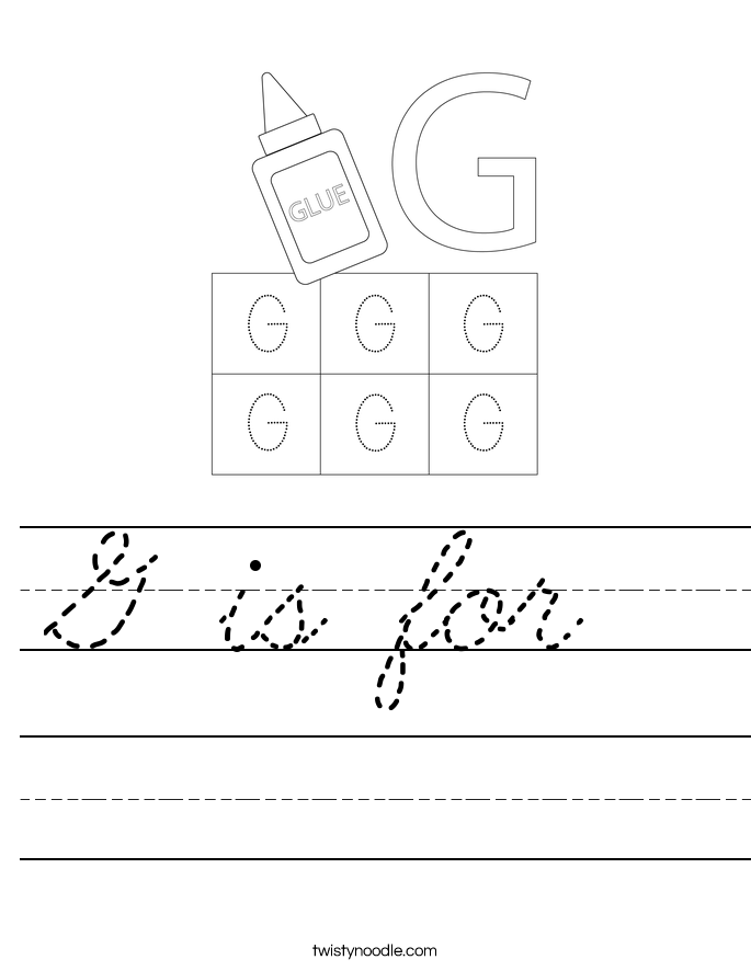 G is for  Worksheet