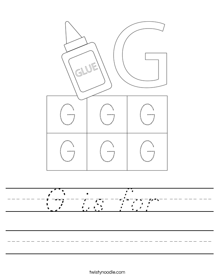 G is for  Worksheet
