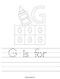 G is for  Worksheet