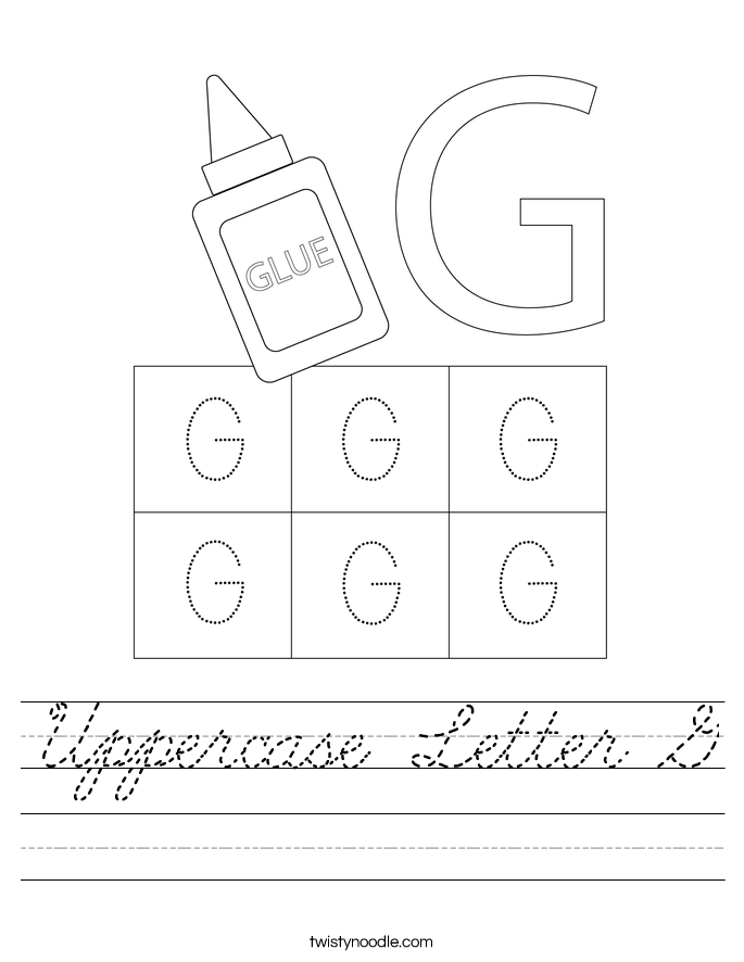 Uppercase Letter G Worksheet