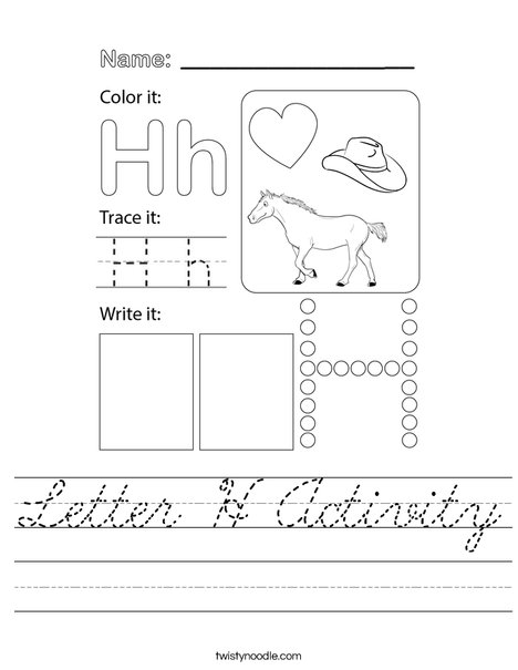 Letter H Activity Worksheet