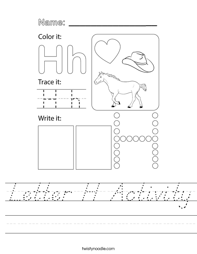 Letter H Activity Worksheet
