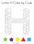 Letter H Color by Code Coloring Page
