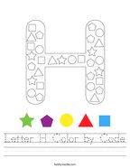Letter H Color by Code Handwriting Sheet