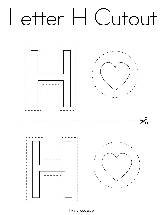 Letter H Cutout Coloring Page