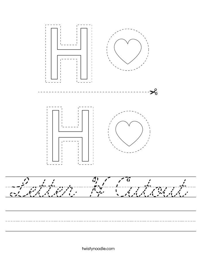Letter H Cutout Worksheet