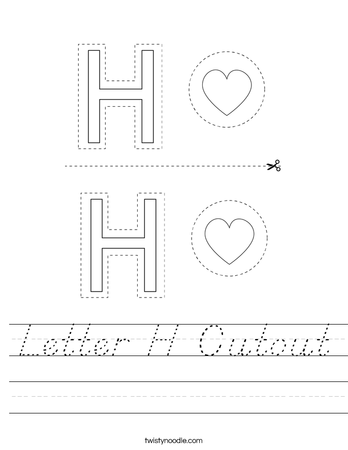 Letter H Cutout Worksheet