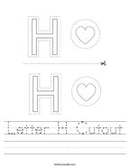 Letter H Cutout Handwriting Sheet