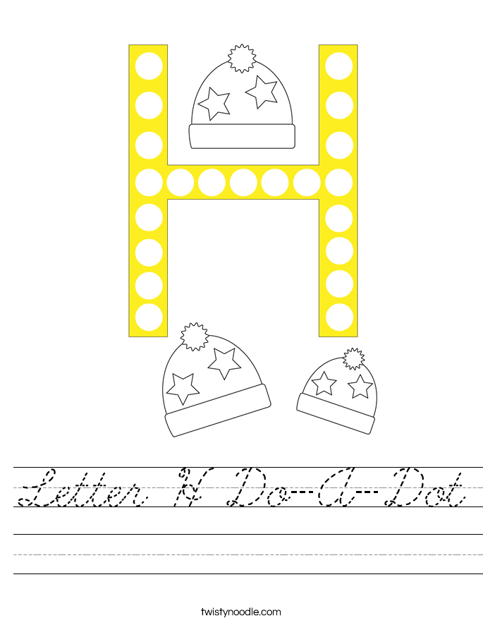 letter h do a dot worksheet cursive twisty noodle