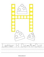 Letter H Do-A-Dot Handwriting Sheet