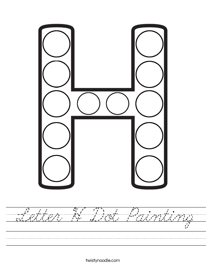 Letter H Dot Painting Worksheet