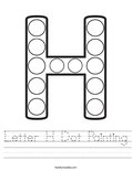 Letter H Dot Painting Worksheet