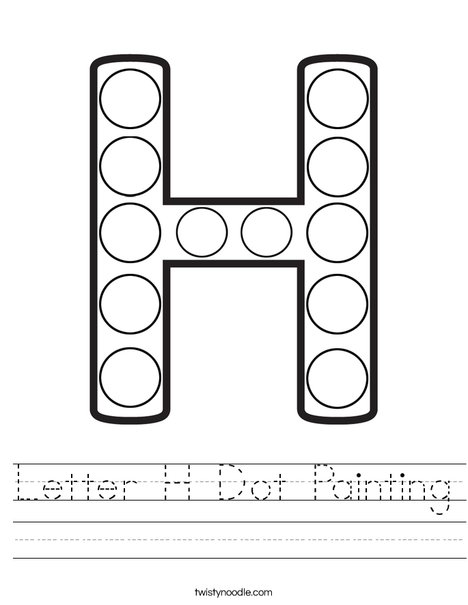 Letter H Dot Painting Worksheet