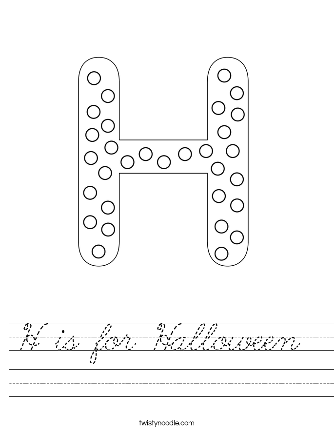 H is for Halloween  Worksheet