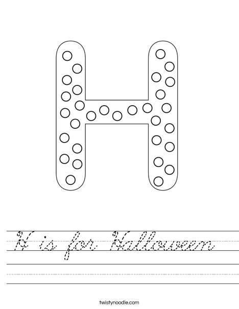 Letter H Dots Worksheet