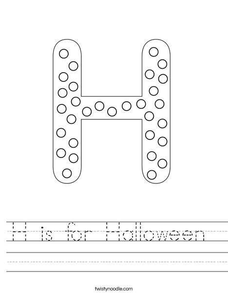 Letter H Dots Worksheet