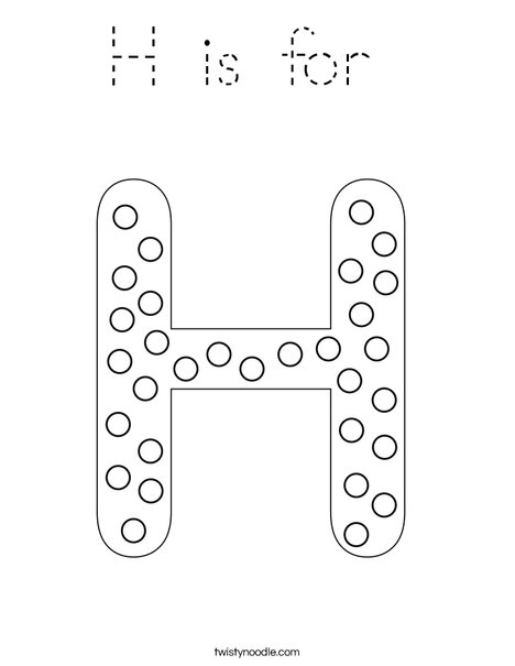 Letter H Dots Coloring Page