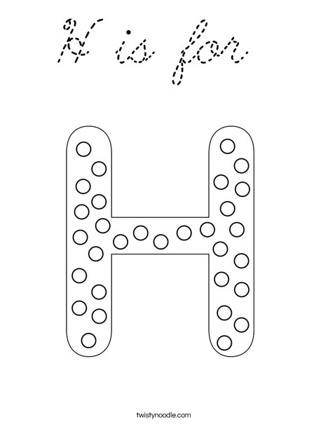 Letter H Dots Coloring Page