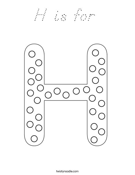 Letter H Dots Coloring Page