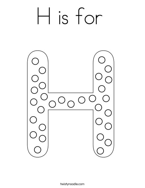 Letter H Dots Coloring Page