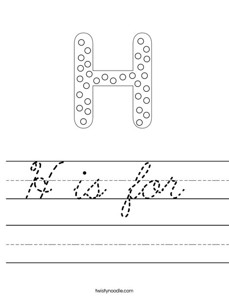 Letter H Dots Worksheet