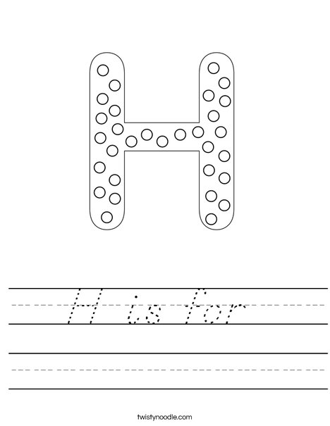 Letter H Dots Worksheet