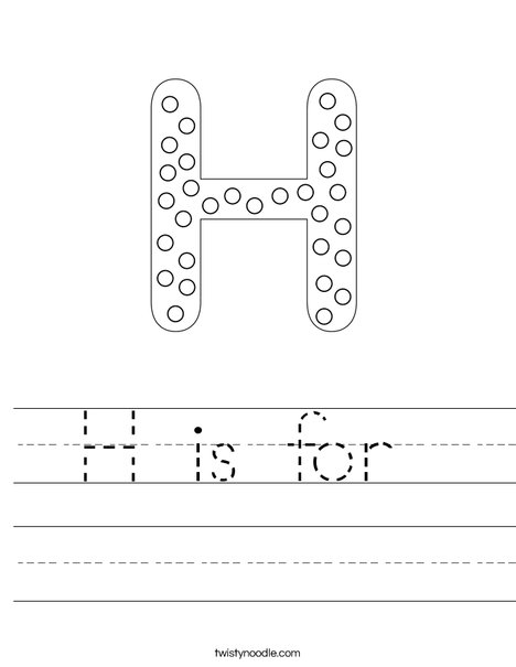 Letter H Dots Worksheet