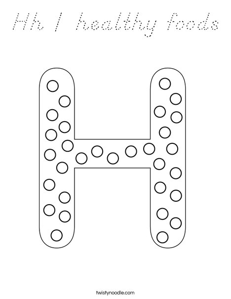 Letter H Dots Coloring Page