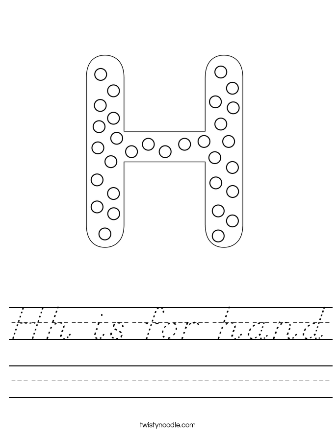 Hh is for hand Worksheet