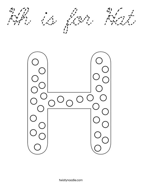 Letter H Dots Coloring Page