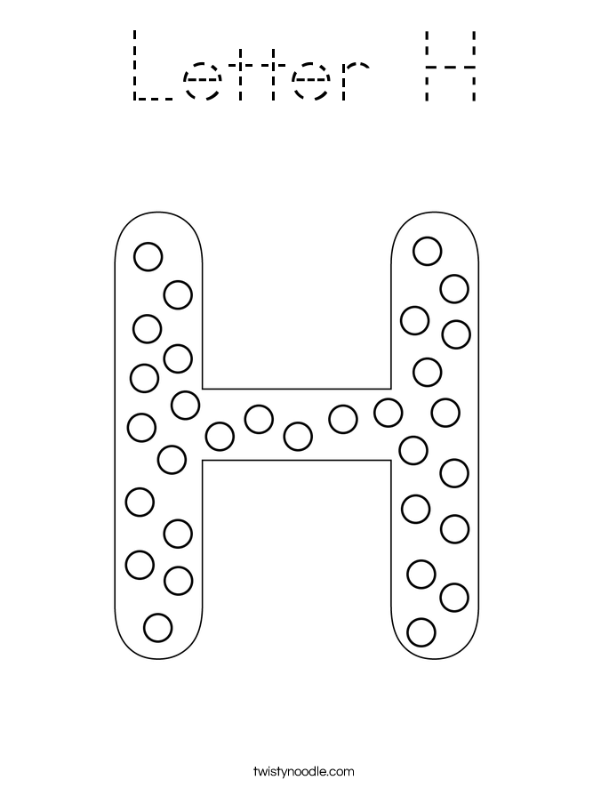 letter h coloring page tracing twisty noodle
