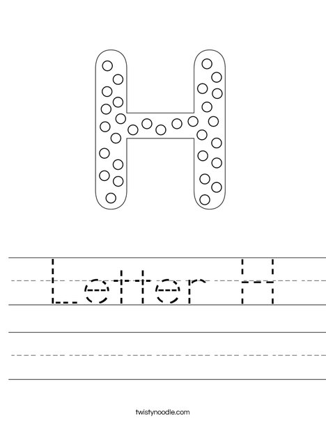 Letter H Dots Worksheet