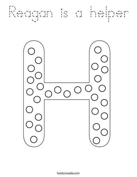 Letter H Dots Coloring Page