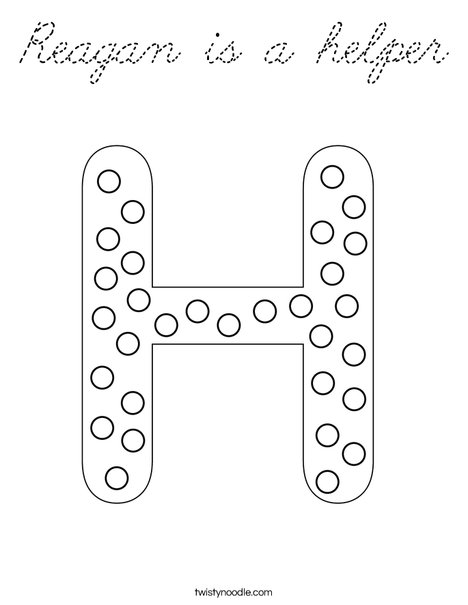 Letter H Dots Coloring Page