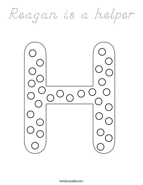Letter H Dots Coloring Page