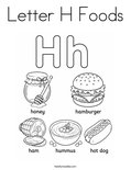Letter H Foods Coloring Page