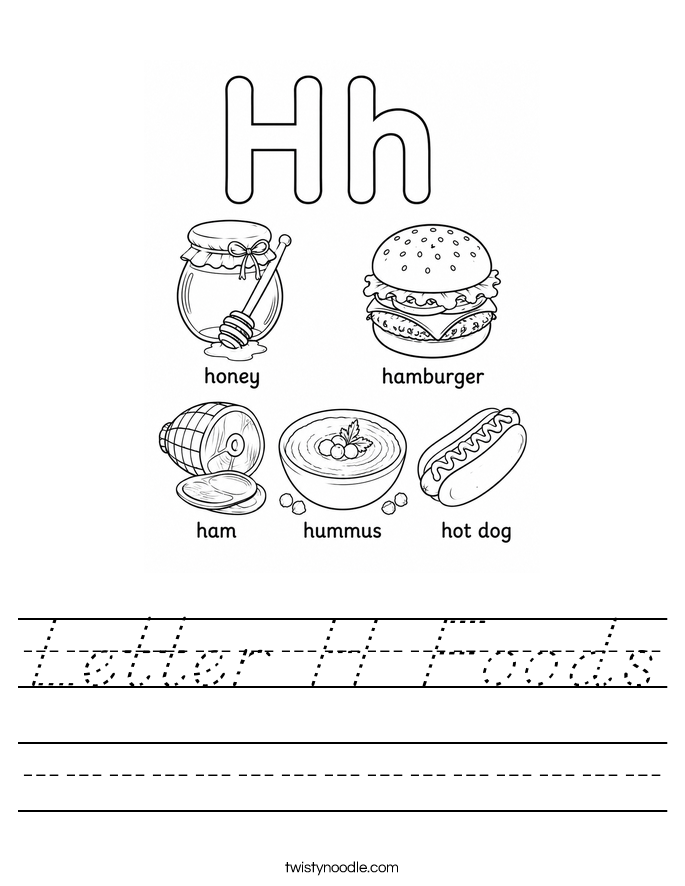 Letter H Foods Worksheet