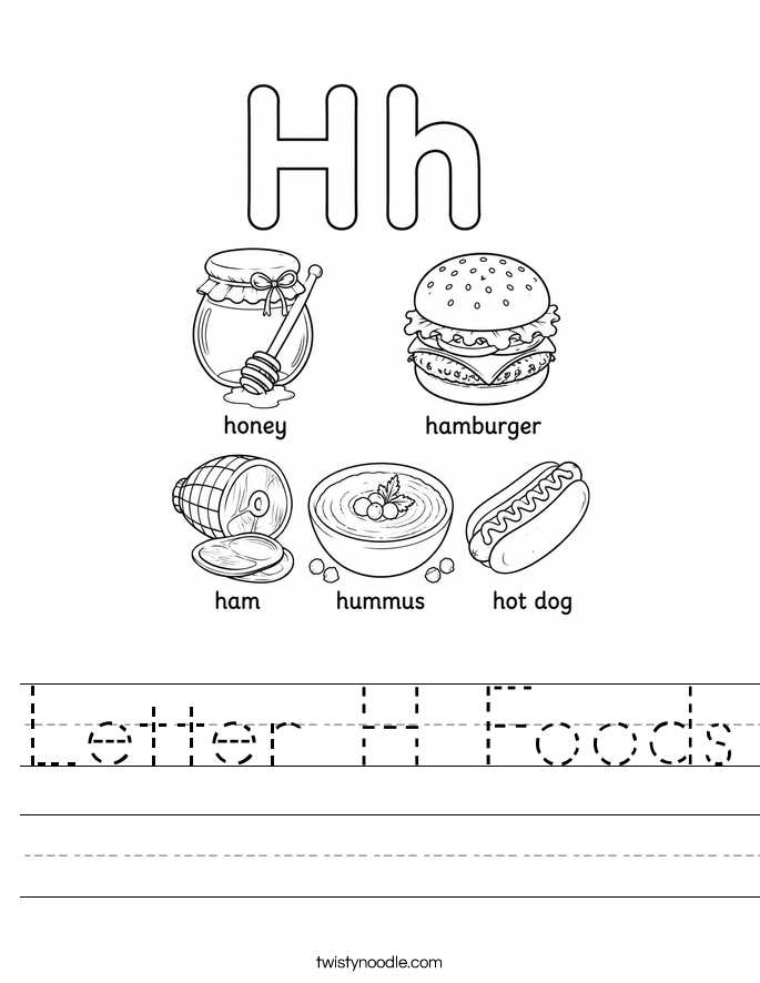 Letter H Foods Worksheet