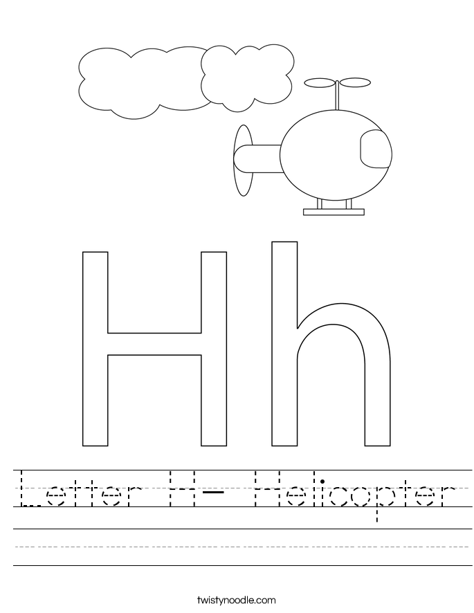 Letter H- Helicopter Worksheet