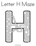 Letter H Maze Coloring Page