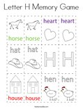 Letter H Memory Game Coloring Page