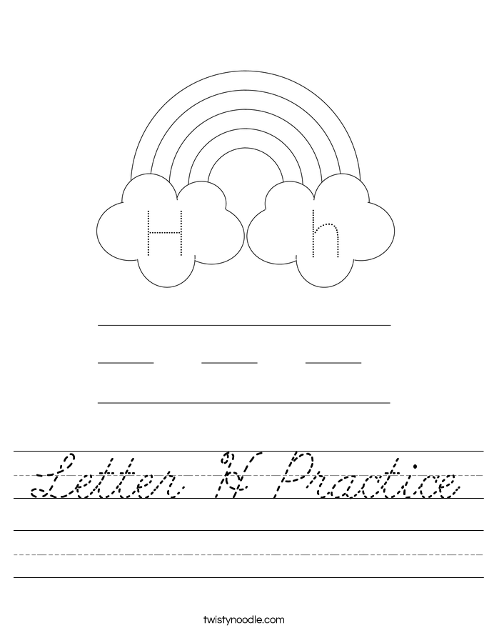 Letter H Practice Worksheet