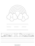 Letter H Practice Handwriting Sheet
