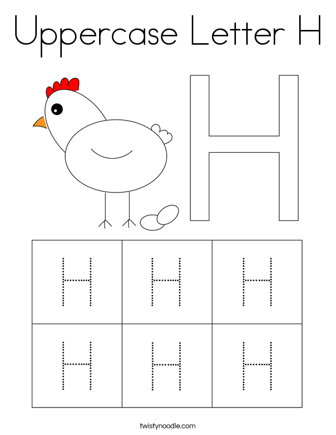 Uppercase Letter H Coloring Page