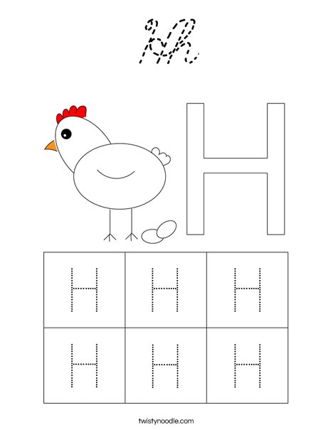 Letter H Coloring Page